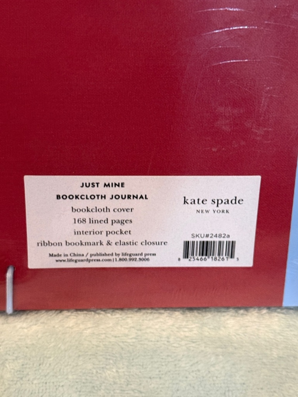 kate spade Red Hardcover Monogram 'a' Journal with Light Blue Accents - Picture 3 of 10